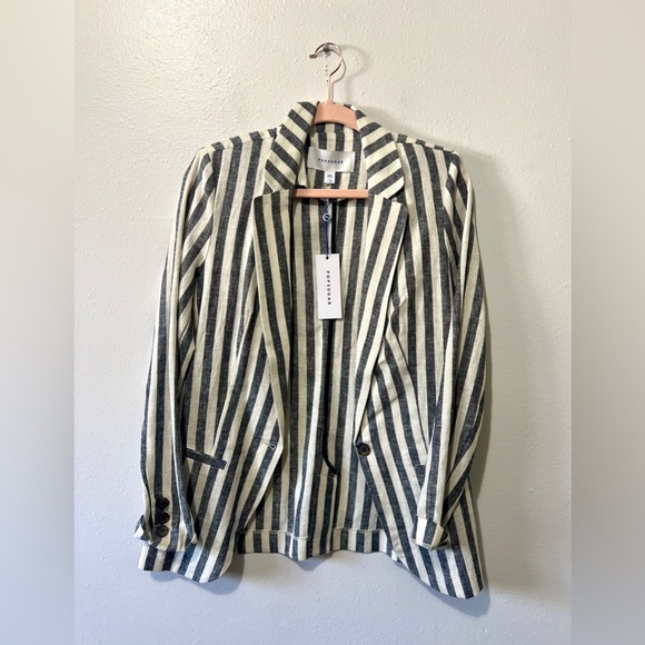 POPSUGAR NWT Striped Linen Blend Blazer - XS - Picture 5 of 10